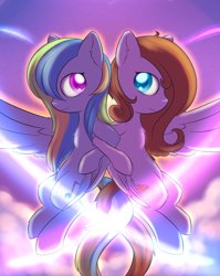 Size: 1024x1289 | Tagged: safe, artist:dusthiel, imported from derpibooru, oc, oc only, pegasus, pony, back to back