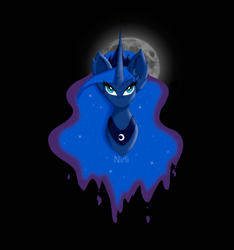 Size: 1280x1366 | Tagged: safe, artist:niniibear, imported from derpibooru, princess luna, bust, cute, design, ear fluff, female, solo