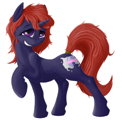 Size: 1248x1239 | Tagged: safe, artist:almar, imported from derpibooru, oc, oc only, pony, unicorn, hairband, pose, red hair, simple background, smiling, solo, white background