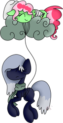 Size: 1582x3099 | Tagged: safe, artist:taylorthesnailor, imported from derpibooru, oc, oc only, oc:lizzie, oc:travesty, cloud, simple background, transparent background