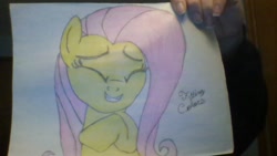 Size: 1280x720 | Tagged: safe, artist:dcdavid28, imported from derpibooru, fluttershy, female, solo, traditional art