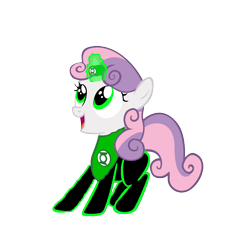 Size: 1152x1152 | Tagged: safe, artist:motownwarrior01, artist:psychicwalnut, imported from derpibooru, sweetie belle, crossover, dc comics, female, green lantern, green lantern (comic), green lantern corps, horn ring, parody, simple background, solo, transparent background