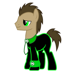 Size: 1152x1152 | Tagged: safe, artist:chainchomp2 edit, artist:chainchomp2 edits, artist:motownwarrior01, imported from derpibooru, doctor whooves, time turner, pony, dc comics, green lantern, green lantern (comic), green lantern corps, male, necktie, simple background, solo, stallion, transparent background, wristband