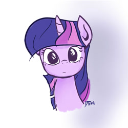 Size: 895x892 | Tagged: safe, artist:daniel10alien, imported from derpibooru, twilight sparkle, pony, ambiguous race, bust, female, frown, looking at you, paint tool sai, portrait, purple smart, simple background, solo