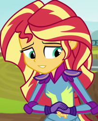 Size: 532x654 | Tagged: safe, edit, imported from derpibooru, screencap, sunset shimmer, equestria girls, friendship games, female, inverted mouth, solo