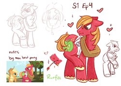 Size: 4239x3000 | Tagged: safe, artist:ruef, imported from derpibooru, screencap, big macintosh, earth pony, pony, applebuck season, absurd resolution, bandage, best pony, butt, hay stalk, male, mlp rewind art challenge, plot, scene interpretation, screencap reference, sketch, stallion, straw in mouth