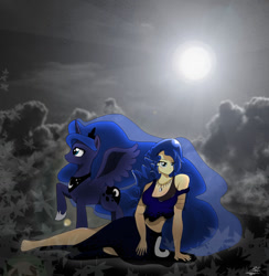 Size: 1024x1051 | Tagged: safe, artist:ohiekhe, imported from derpibooru, princess luna, alicorn, human, pony, female, human ponidox, humanized, mare