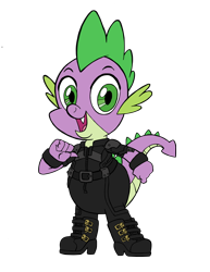 Size: 2228x2893 | Tagged: safe, artist:edcom02, artist:jmkplover, imported from derpibooru, spike, clothes, male, simple background, solo, transparent background, uniform