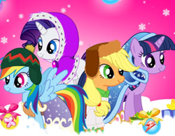 Size: 320x250 | Tagged: safe, imported from derpibooru, applejack, rainbow dash, rarity, twilight sparkle, fynsy