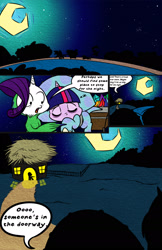 Size: 1242x1920 | Tagged: safe, artist:bunnimation, imported from derpibooru, rarity, twilight sparkle, alicorn, dinosaur, pony, comic, female, mare, twiceratops, twilight sparkle (alicorn)