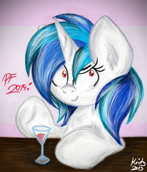 Size: 786x922 | Tagged: safe, artist:kristysk, imported from derpibooru, dj pon-3, vinyl scratch, female, red eyes, solo, wrong eye color