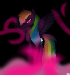 Size: 1500x1600 | Tagged: safe, artist:norica-official, imported from derpibooru, rainbow dash, pony, corrupted, female, nightmare rainbow dash, nightmarified, possessed, solo