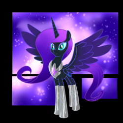 Size: 1000x1000 | Tagged: safe, artist:madmax, imported from derpibooru, oc, oc only, oc:nyx, alicorn, pony, fanfic:past sins, adult, alicorn oc, armor, solo