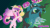 Size: 500x281 | Tagged: safe, artist:jewelscore, imported from derpibooru, princess cadance, queen chrysalis, animated, atatatatata, female, grin, poka poka, seitokai yakuindomo