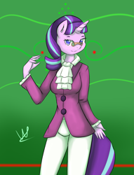 Size: 1937x2530 | Tagged: safe, artist:wolfy-pony, imported from derpibooru, snowfall frost, starlight glimmer, anthro, a hearth's warming tail, female, solo