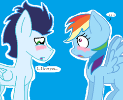 Size: 471x381 | Tagged: safe, artist:soarinrainbowdash3, imported from derpibooru, rainbow dash, soarin', pony, blushing, female, male, shipping, soarindash, straight