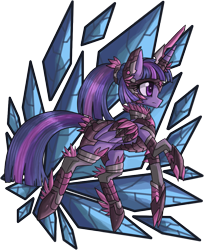 Size: 873x1071 | Tagged: safe, artist:raptor007, imported from derpibooru, twilight sparkle, alternate hairstyle, armor, female, ponytail, solo, twilight sparkle (alicorn)