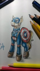 Size: 900x1600 | Tagged: safe, artist:funneltime, imported from derpibooru, pony, captain america, marvel, marvel comics, ponified, sketch, solo, steve rogers