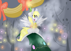 Size: 1584x1126 | Tagged: safe, artist:fluttershy-5473, imported from derpibooru, derpy hooves, pegasus, pony, a hearth's warming tail, derpy star, female, mare, scene interpretation, solo