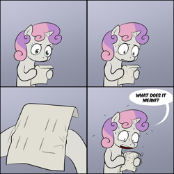 Size: 1024x1024 | Tagged: safe, imported from derpibooru, sweetie belle, ctrl+alt+del, exploitable meme, loss (meme), meme, obligatory pony, sweetie's note meme