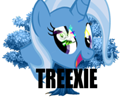 Size: 600x486 | Tagged: safe, imported from derpibooru, trixie, pony, unicorn, female, mare, pun, tree, treexie, wat