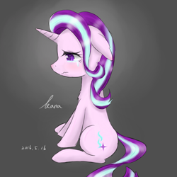 Size: 1200x1200 | Tagged: safe, artist:kanaowo, imported from derpibooru, starlight glimmer, pony, no second prances, crying, female, mare, sad, signature, solo