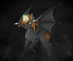 Size: 960x808 | Tagged: artist needed, source needed, safe, imported from derpibooru, oc, oc only, alicorn, bat pony, pony, unicorn, angry, night, solo