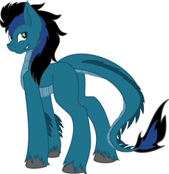 Size: 741x761 | Tagged: safe, artist:koonzypony, imported from derpibooru, oc, oc only, oc:aeternalis fuel, dracony, hybrid, longma, simple background, smirk, solo, white background
