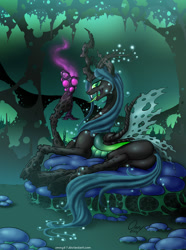 Size: 800x1077 | Tagged: safe, artist:omny87, imported from derpibooru, queen chrysalis, changeling, changeling queen, alcohol, bugbutt, butt, female, hive, on side, plot, side, solo, tongue out, trypophobia, wine, wine glass