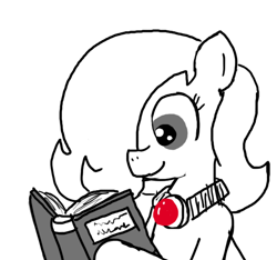 Size: 640x600 | Tagged: safe, artist:ficficponyfic, imported from derpibooru, oc, oc only, oc:emerald jewel, earth pony, pony, colt quest, amulet, book, child, colt, foal, male, reading, solo, spellbook, story included