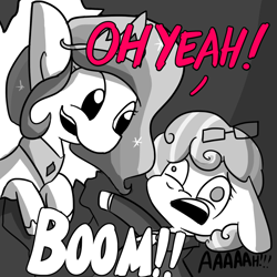 Size: 1280x1280 | Tagged: safe, artist:dsp2003, artist:tjpones, artist:tjpones edits, edit, imported from derpibooru, princess celestia, oc, kool-aid man, meme, monochrome, parody