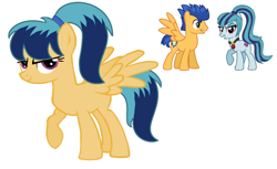 Size: 1024x628 | Tagged: safe, artist:estefania200, imported from derpibooru, flash sentry, sonata dusk, oc, female, male, offspring, parent:flash sentry, parent:sonata dusk, parents:senata, ponified, senata, shipping, straight