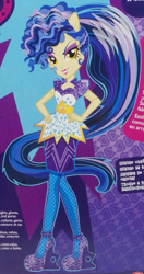 Size: 355x671 | Tagged: safe, imported from derpibooru, sapphire shores, equestria girls, rainbow rocks, box art, clothes, doll, female, high heels, official, ponied up, skirt, solo, toy