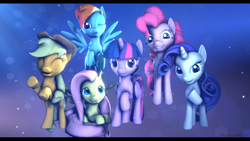 Size: 1280x720 | Tagged: safe, artist:alcohors, imported from derpibooru, applejack, fluttershy, pinkie pie, rainbow dash, rarity, twilight sparkle, alicorn, pony, 3d, female, mane six, mare, source filmmaker, twilight sparkle (alicorn)