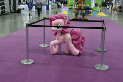Size: 800x533 | Tagged: safe, imported from derpibooru, pinkie pie, barrier, bumblebee, bumblebee (transformers), freetheponk2016, irl, life size, photo, statue, transformers