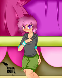 Size: 400x500 | Tagged: safe, artist:caoscore, imported from derpibooru, scootaloo, human, clothes, equestria girls outfit, female, humanized, solo