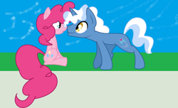 Size: 1024x624 | Tagged: safe, artist:jolteonlove33, imported from derpibooru, pinkie pie, pokey pierce, female, male, pokeypie, shipping, straight