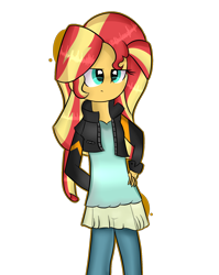 Size: 1350x1700 | Tagged: safe, artist:aimycat, imported from derpibooru, sunset shimmer, equestria girls, female, solo