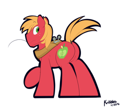 Size: 1280x1138 | Tagged: safe, artist:kribbles, imported from derpibooru, big macintosh, earth pony, pony, big backintosh, big macintosh's yoke, butt, looking back, male, plot, raised tail, solo, stallion, tail