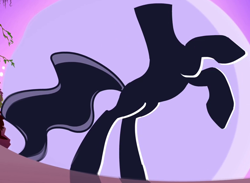 Size: 770x565 | Tagged: safe, imported from derpibooru, screencap, the headless horse, headless horse, sleepless in ponyville, cropped, headless, rearing, silhouette, solo