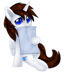 Size: 938x1097 | Tagged: safe, artist:sugguk, imported from derpibooru, oc, oc only, oc:miles, alicorn, pony, alicorn oc, commission, cute, male, pillow, solo, stallion