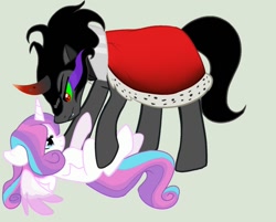 Size: 998x801 | Tagged: safe, artist:jackjack71, artist:skulifuck, imported from derpibooru, king sombra, princess flurry heart, age difference, base used, crack shipping, female, flurrybra, male, older, shipping, simple background, straight