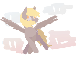 Size: 758x586 | Tagged: safe, artist:nobody, imported from derpibooru, derpy hooves, pegasus, pony, female, lineless, loss (meme), mare, solo, spread wings, when you see it