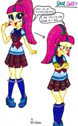 Size: 701x1140 | Tagged: safe, artist:krytenmarkgen-0, imported from derpibooru, sour sweet, equestria girls, friendship games, traditional art