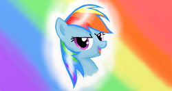 Size: 1366x728 | Tagged: safe, artist:gaelledragons, imported from derpibooru, rainbow dash, bust, female, portrait, solo