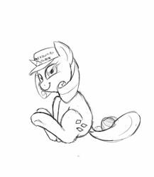 Size: 1109x1280 | Tagged: safe, artist:trickydick, imported from derpibooru, rarity, cute, donald trump, female, hat, looking at you, looking back, make america great again, make equestria great again, monochrome, politics, raribetes, sitting, smiling, solo, underhoof