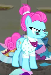 Size: 173x253 | Tagged: safe, imported from derpibooru, screencap, blue bobbin, earth pony, pony, the saddle row review, angry, solo