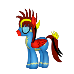 Size: 1550x1550 | Tagged: safe, artist:bravegunner, imported from derpibooru, oc, oc only, oc:bravegunner, 3d, clothes, solo, wonderbolts uniform