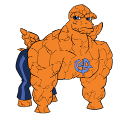 Size: 1280x1215 | Tagged: safe, artist:edcom02, artist:jmkplover, imported from derpibooru, pony, ben grimm, fantastic four, fantastic four: world's greatest heroes, marvel, marvel comics, ponified, simple background, solo, the thing (marvel), transparent background