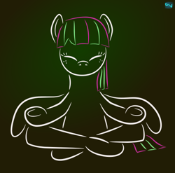 Size: 500x493 | Tagged: safe, artist:quint-t-w, imported from derpibooru, blossomforth, contortionist, female, gradient background, meditation, solo